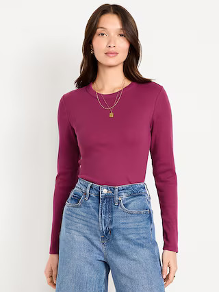 Snug Long-Sleeve Crew-Neck T-Shirt | Old Navy (US)