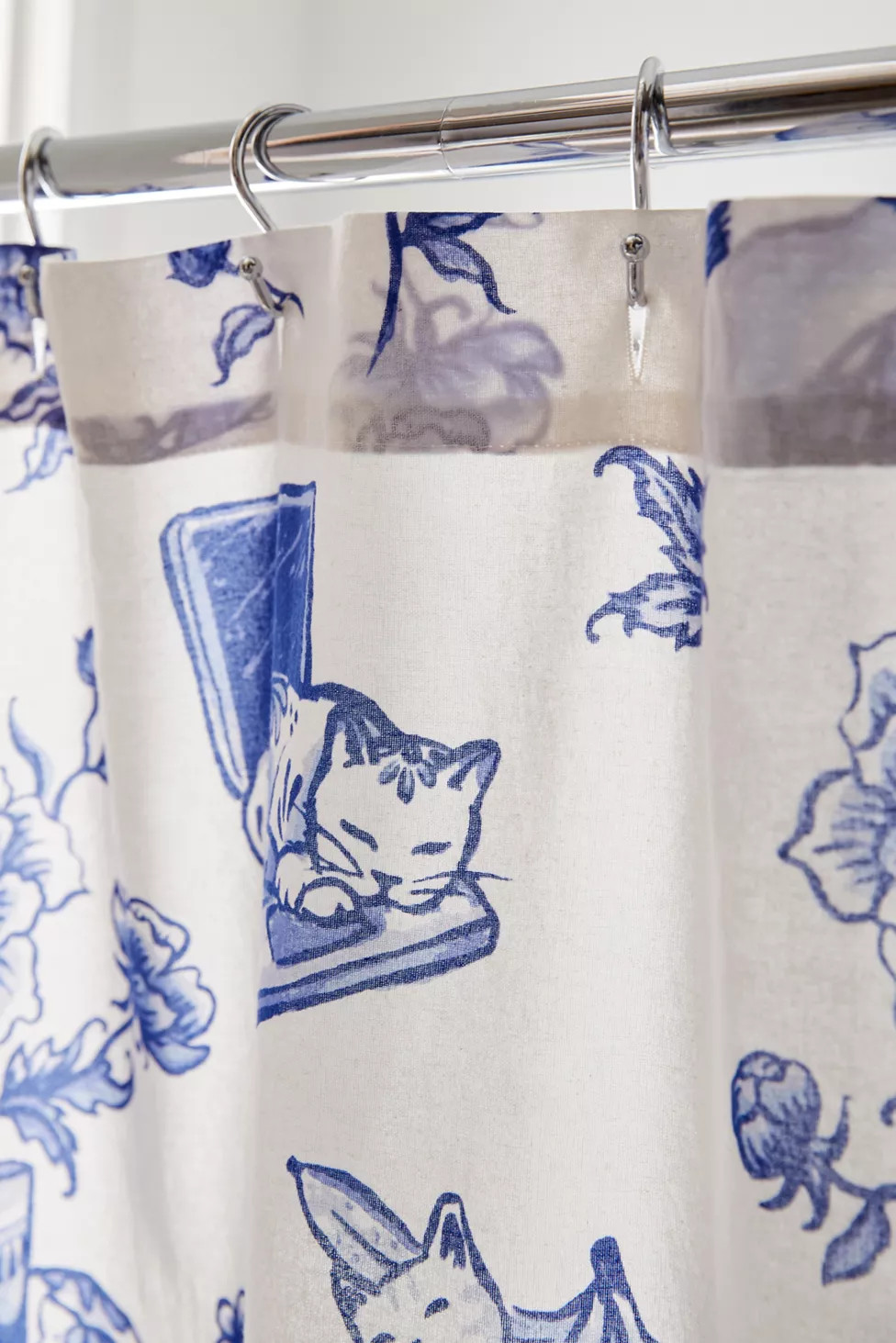 Delft Cat Shower Curtain | Urban Outfitters (US and RoW)