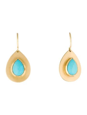 Irene Neuwirth 18K Turquoise Teardrop Earrings | The Real Real, Inc.