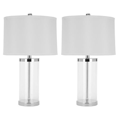 Set of 2 Glass Table Lamp - Clear | Desk Lamp, Bedside Lamp | One Kings Lane