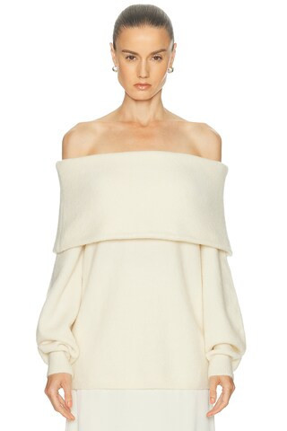 SRG Saffiyya Off The Shoulder Sweater in Ivory | FWRD 