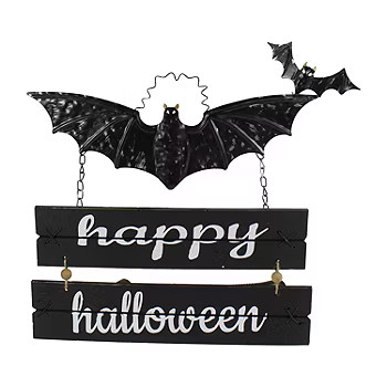 Northlight 17in Happy Halloween Black Bat Wall Sign | JCPenney