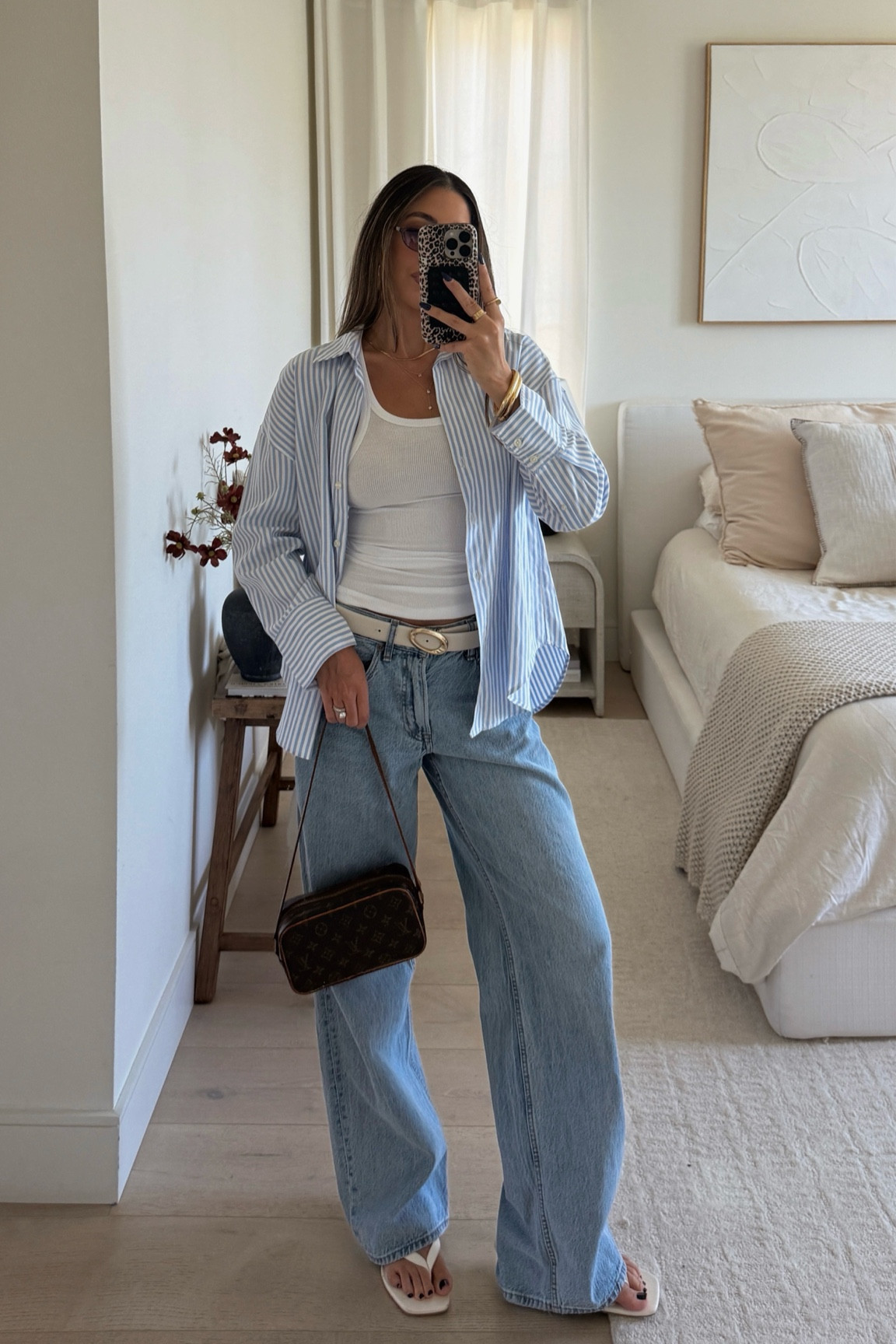 outfit of the day - wearing a 26 in the jeans, true to size. linked similar button up 

#LTKFindsUnder100 #LTKStyleTip #LTKSummerEdit