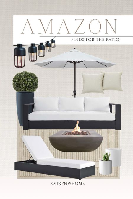 Amazon patio finds for summer!

Patio furniture, modern patio, chaise lounge, outdoor couch, patio sofa, square fire pit, white planter pots, black planters, tall planters, patio lighting, patio umbrella, cafe lights, bistro lights, outdoor throw pillows, neutral patio pillows, tan outdoor area rug, patio area rug, faux boxwood topiary 

#LTKstyletip #LTKSeasonal #LTKhome