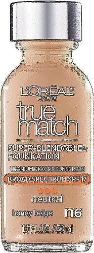 L’Oréal Paris Makeup True Match Super-Blendable Liquid Foundation, Honey Beige N6, 1 Fl Oz,1 Count | Amazon (US)