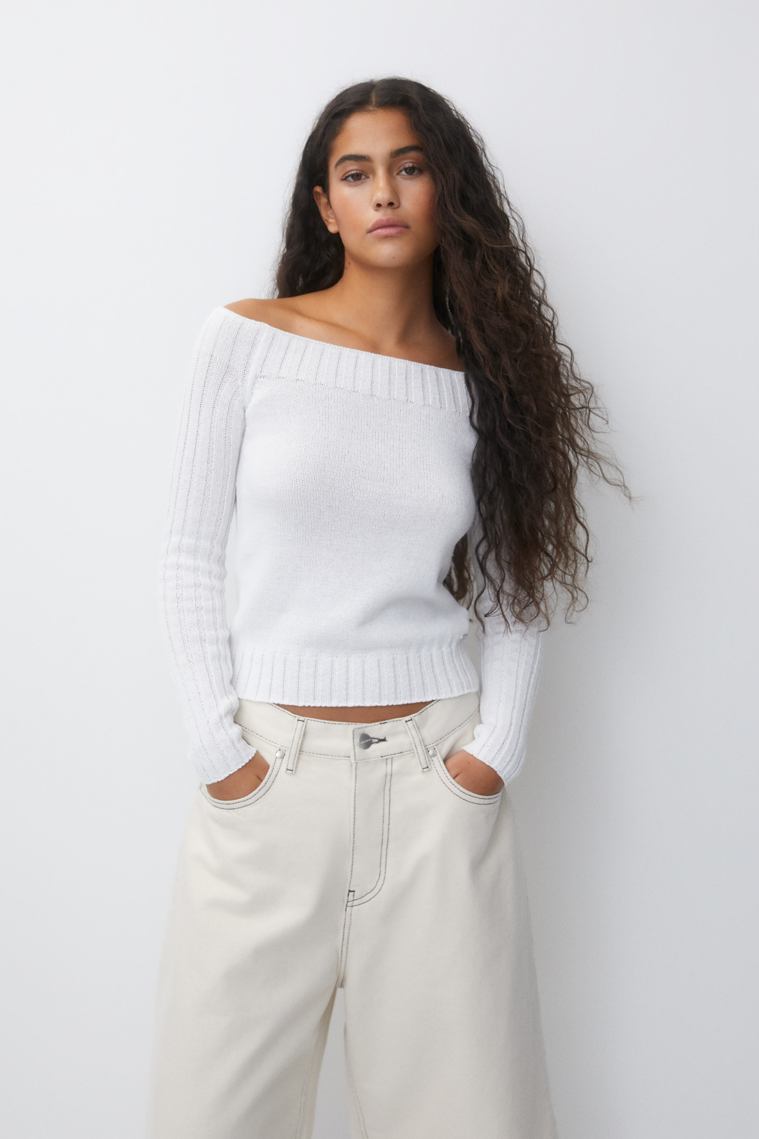 Ribbed boatneck jumper | PULL and BEAR UK