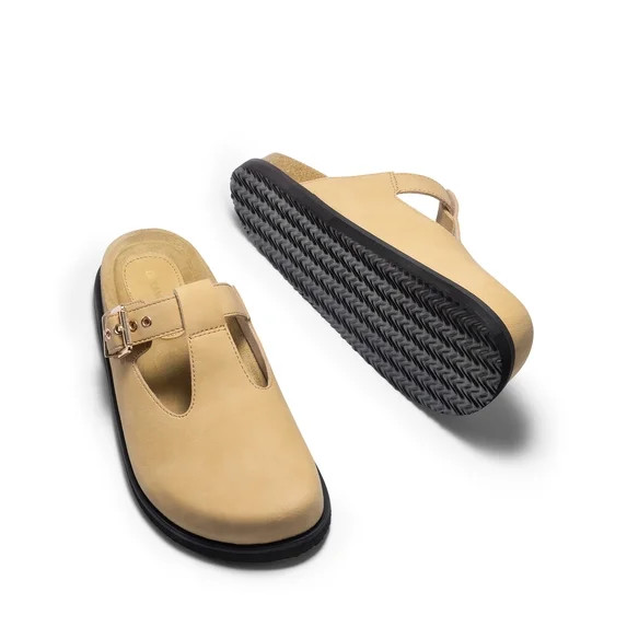 DREAM PAIRS Women's Clogs & Mules Stylish Leather Mules Cork Footbed Couple's Clogs for Women | Walmart (US)