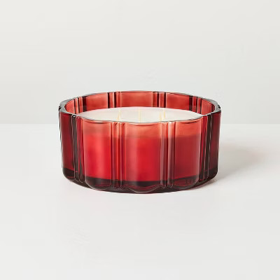5 Wick XL Glass Colored Double Ribbed Scalloped Jar Candle 34oz - Hearth & Hand™ with Magnolia | Target