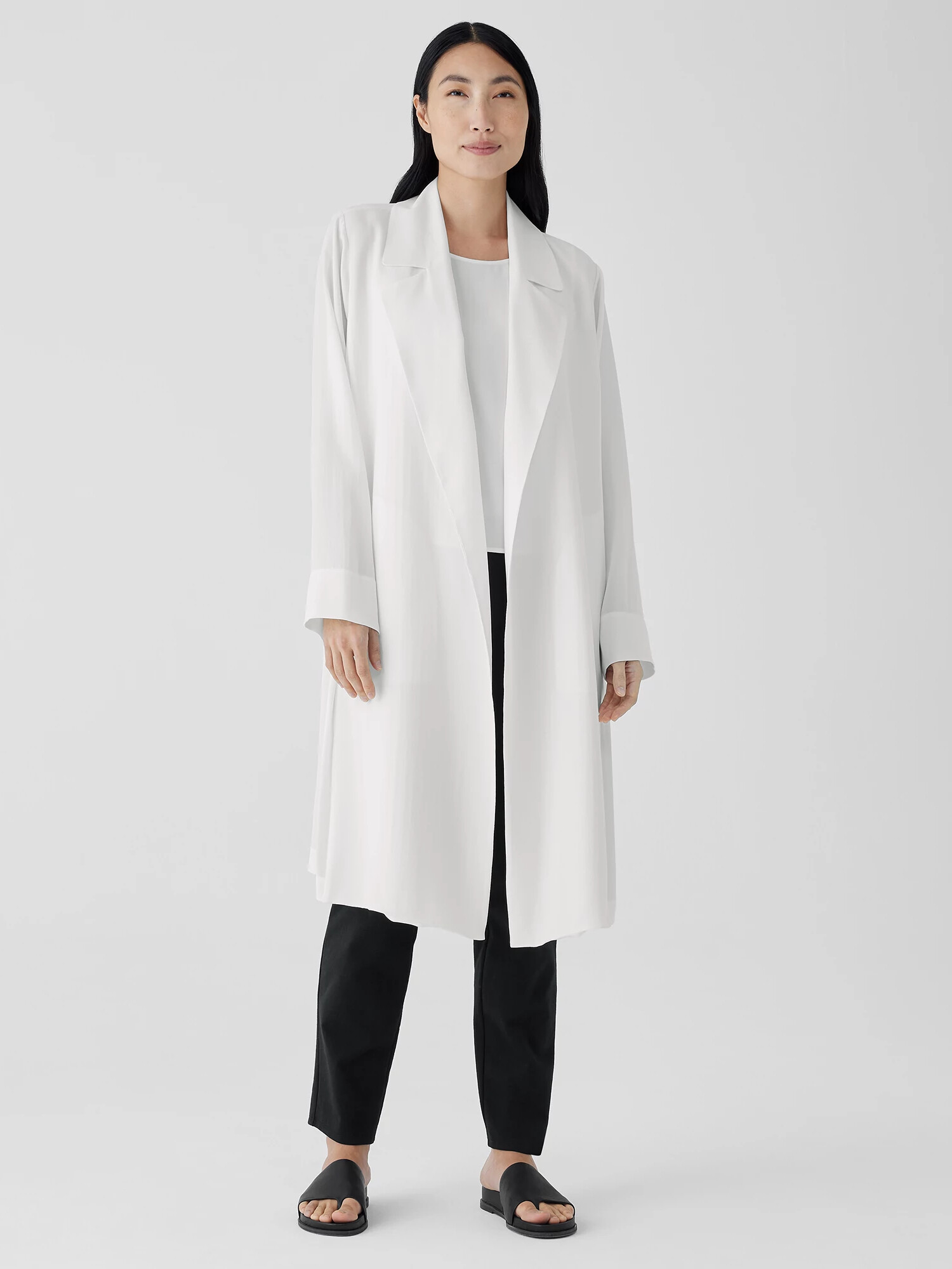 Silk Georgette Crepe Trench Coat | Eileen Fisher