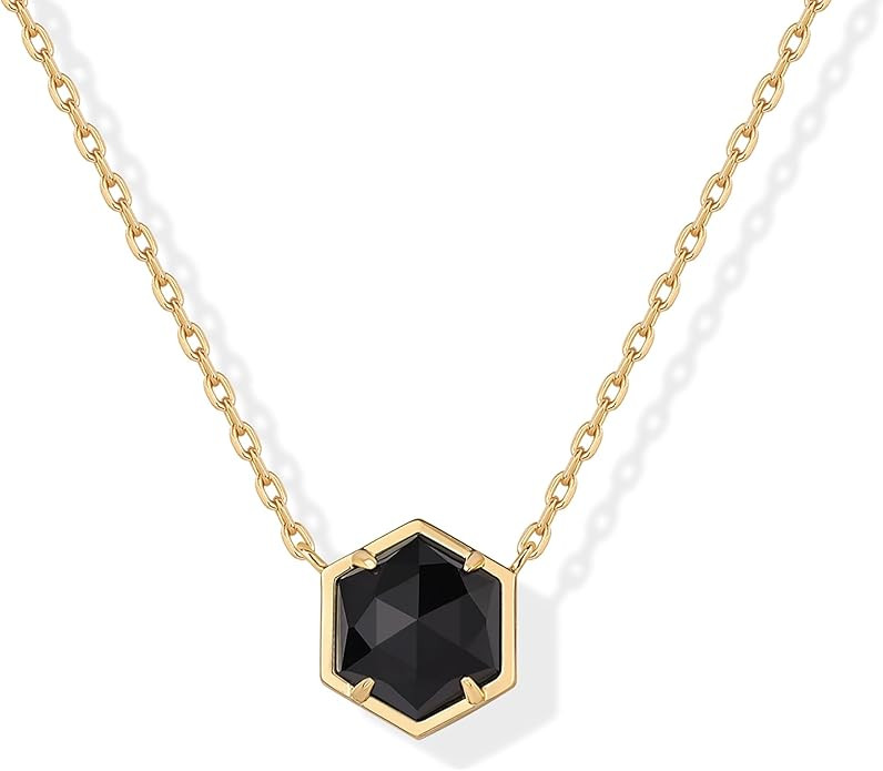 PAVOI 14K Gold Plated Gemstone Pendant Necklace | Dainty Chain Necklaces for Women | Amethyst, On... | Amazon (US)