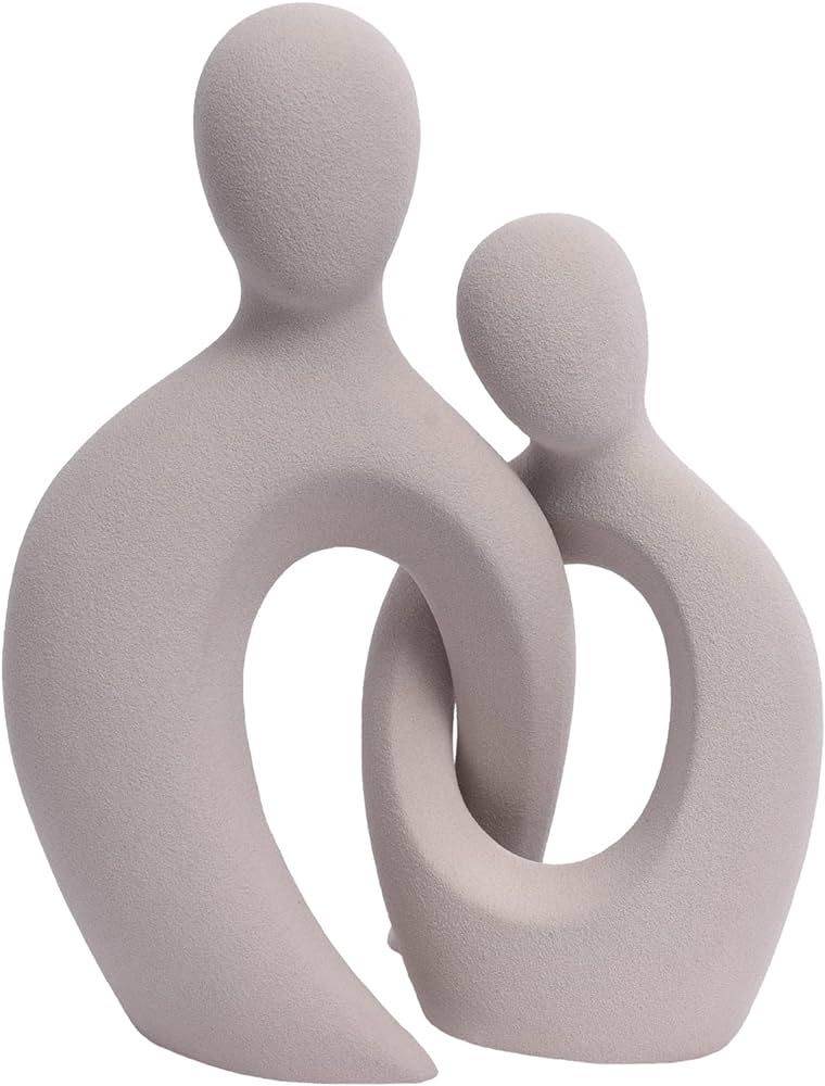Quoowiit Ceramic Couple Sculptures for Home Decor, Abstract Lover Statue for Shelf Decor Office D... | Amazon (US)