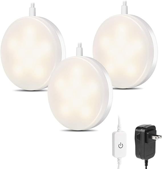 LE LED Under Cabinet Lighting Kit, 510lm Puck Lights, 3000K Warm White, Under Counter Lighting, S... | Amazon (US)