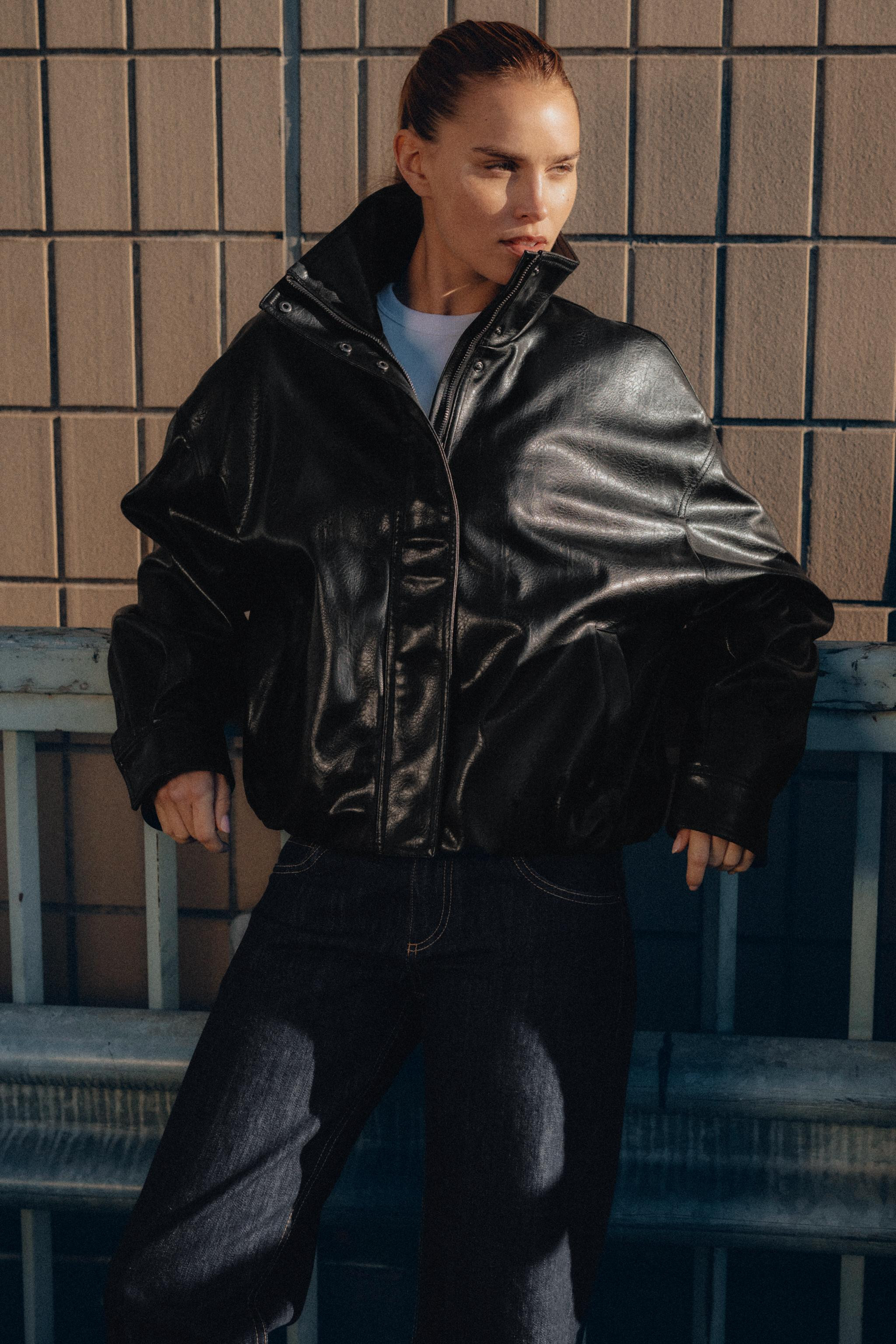 FAUX LEATHER VOLUME JACKET | Zara UK