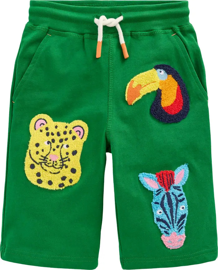Mini Boden Kids' Animal Appliqué Cotton Knit Shorts | Nordstrom | Nordstrom