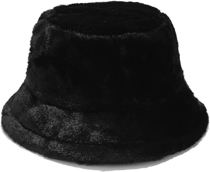 Umeepar Winter Faux Fur Bucket Hat Fluffy Warm Hat for Women Men | Amazon (US)