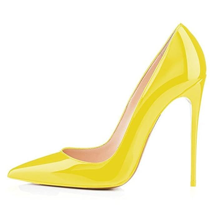 Kmeioo High Heels, Women's Pointed Toe High Heel Slip On Stiletto Pumps Evening Party Basic Shoes Pl | Amazon (US)