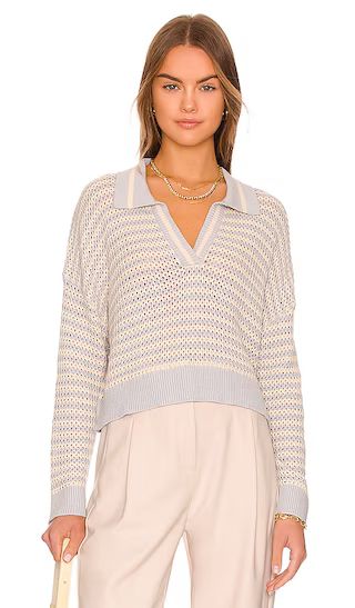 Stripe Polo Pullover Sweater in Iceberg Multi | Revolve Clothing (Global)