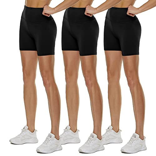 QGGQDD 3 Pack High Waisted Biker Shorts for Women – 3"/ 5"/ 8" Black Workout Yoga Compression T... | Amazon (US)