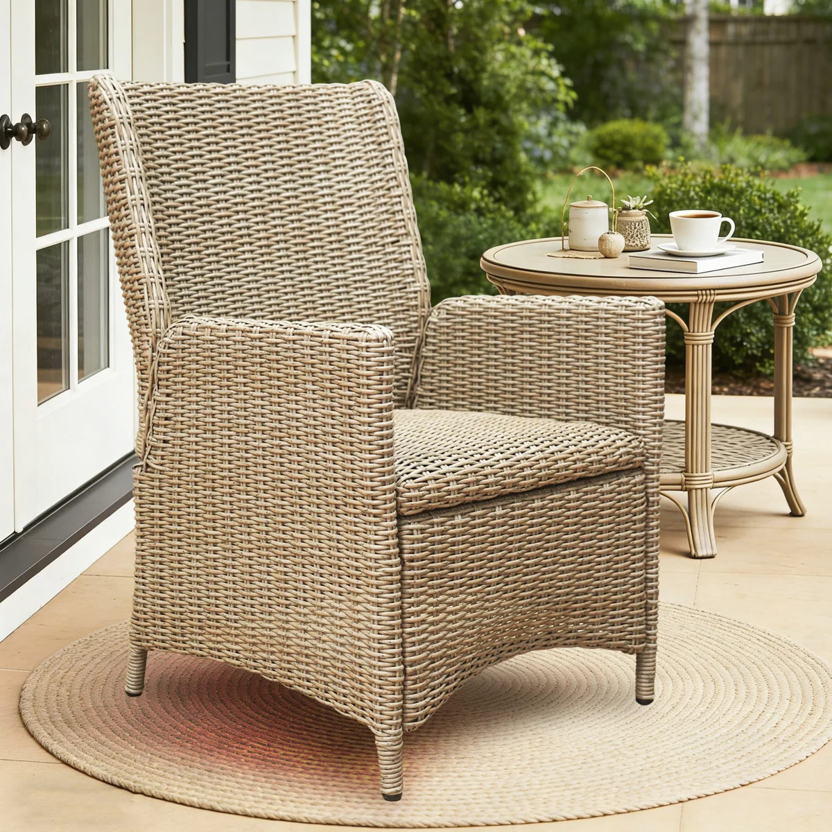 Rattan Patio Dining Side Chair Set of 2 | Wayfair North America