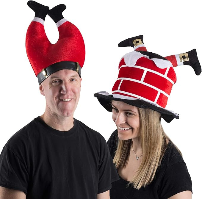 Tigerdoe Christmas Hats- 2 Pack Santa Chimney Hat- Santas Pants Hat - Crazy Santa Hats- Holiday C... | Amazon (US)