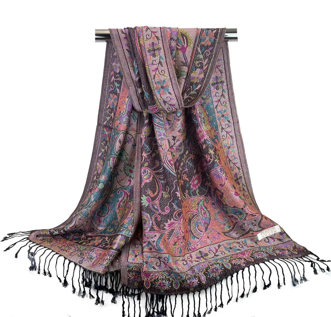 Multicolored Floral Pashmina Scarf Festival Scarf Wedding - Etsy | Etsy (US)