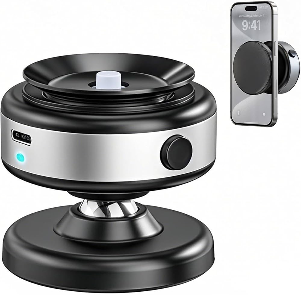 360 Adjustable Vacuum Magnetic Phone Holder, Hands-Free Stable Anti-Shake Electric Suction Cup Ph... | Amazon (US)