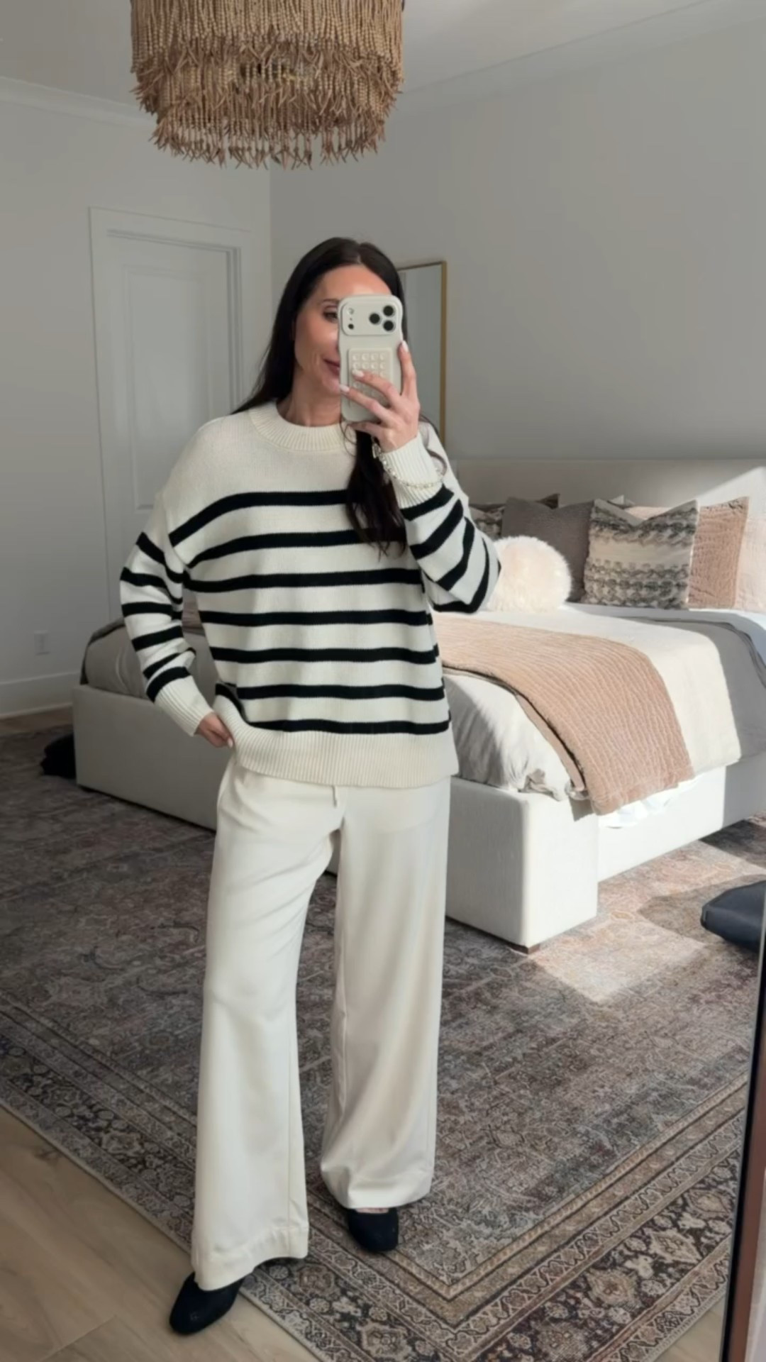 Target outfit ideas, striped oversized sweater, relaxed pants, relaxed chic outfit, look for less, annabrstyle.

#LTKOver40 #LTKFindsUnder100