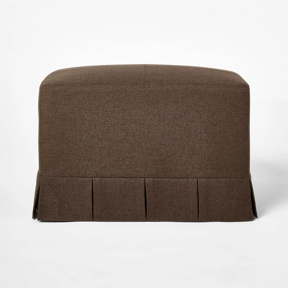 Box Pleat Upholstered Ottoman Brown - Threshold\u2122 designed with Studio McGee | Target