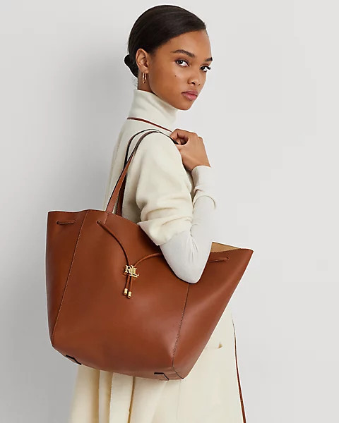 Leather Medium Andie Drawstring Tote | Ralph Lauren (UK)