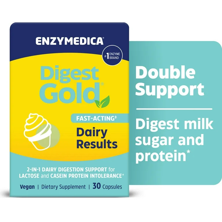 Enzymedica Digest Gold Fast-Acting Dairy Results for Full Dairy and Lactose Relief, 30 Count | Walmart (US)
