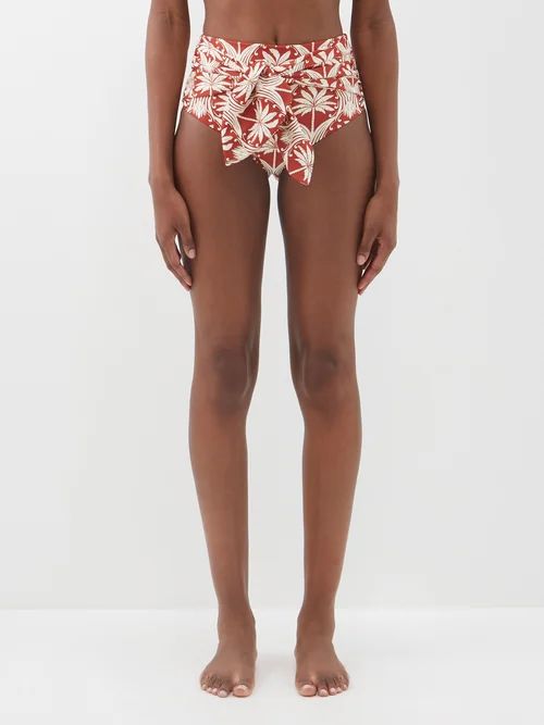 Johanna Ortiz - Palma Tribu De Verano Floral Bikini Briefs - Womens - Red Print | Matches (US)