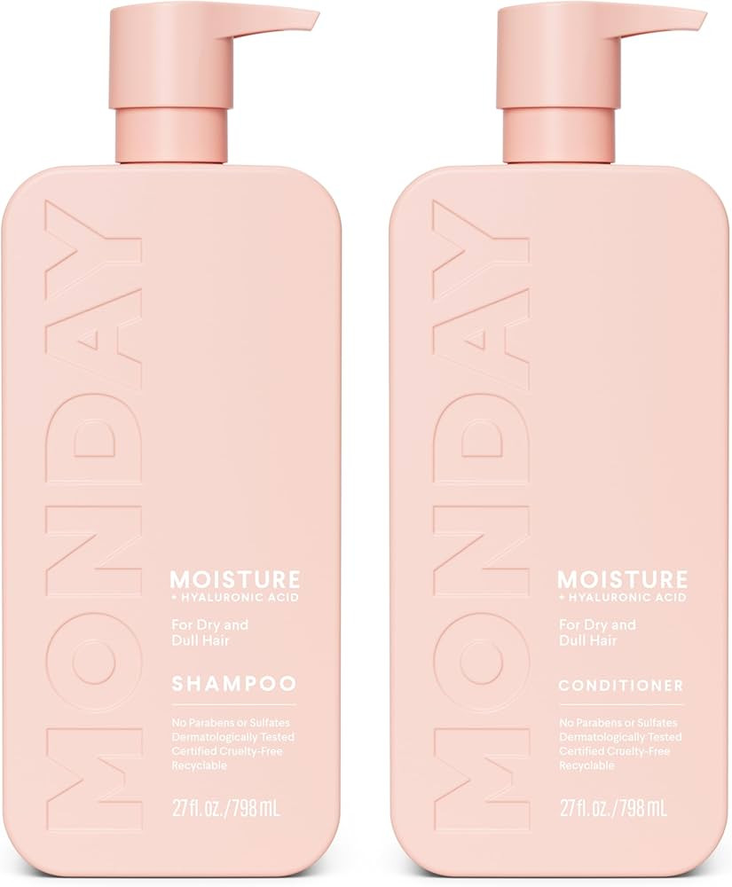 MONDAY HAIRCARE Moisture Shampoo + Conditioner Set (2 Pack) 27oz Each, Dry, Coarse, Stressed, Coi... | Amazon (US)