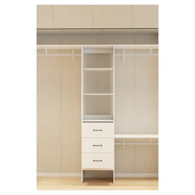 96 Inches Closet System, 8FT Walk In Closet Organizer With 3 Adjustable Shelves & 3 Expandable Hanger Rods & 3 Drawers, Built-In Garment Rack, 96"L X | Wayfair North America
