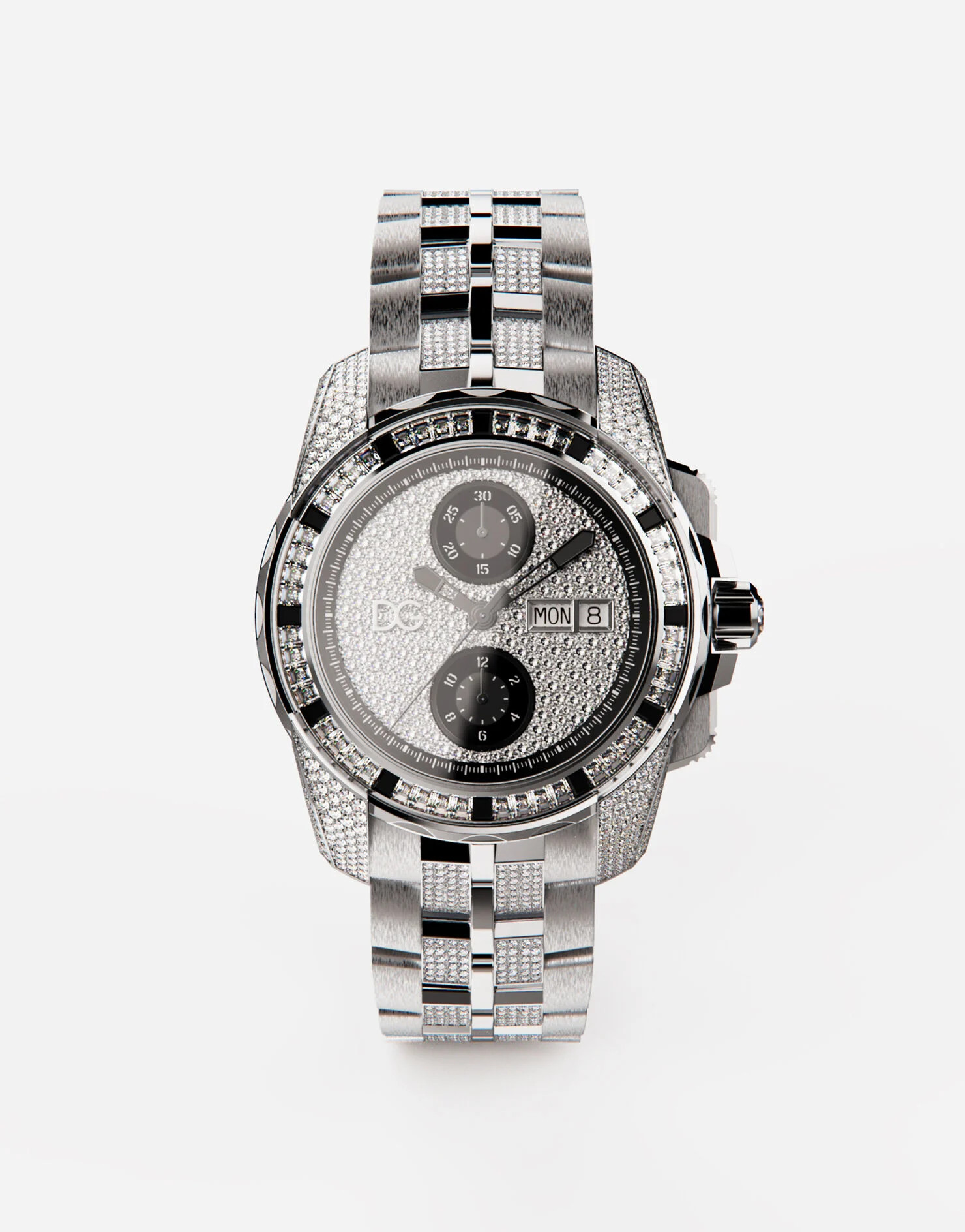 DS5 white gold and diamond pavé watch | Dolce & Gabbana US