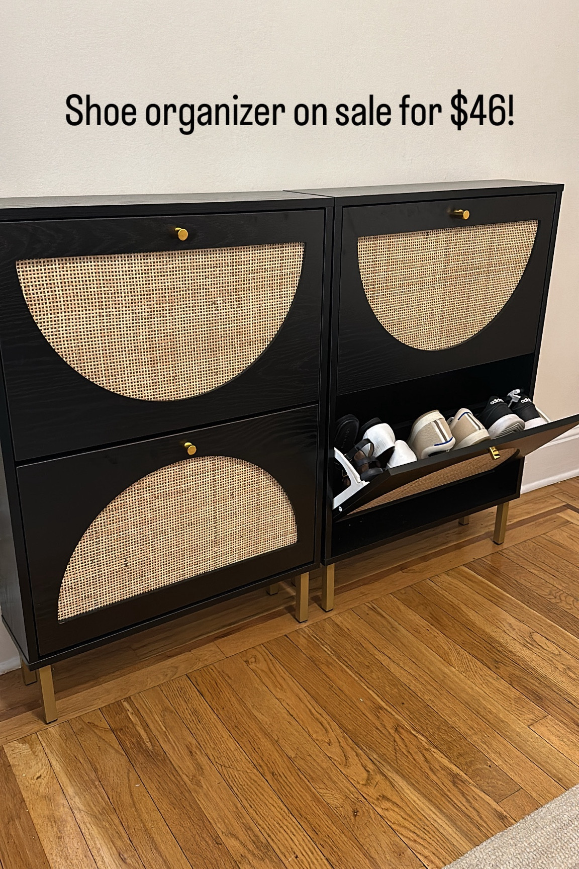 This is the 2 drawer black shoe organizer. Two units side by side. Cover pic looks different but is this product. #amazon 

#LTKHome