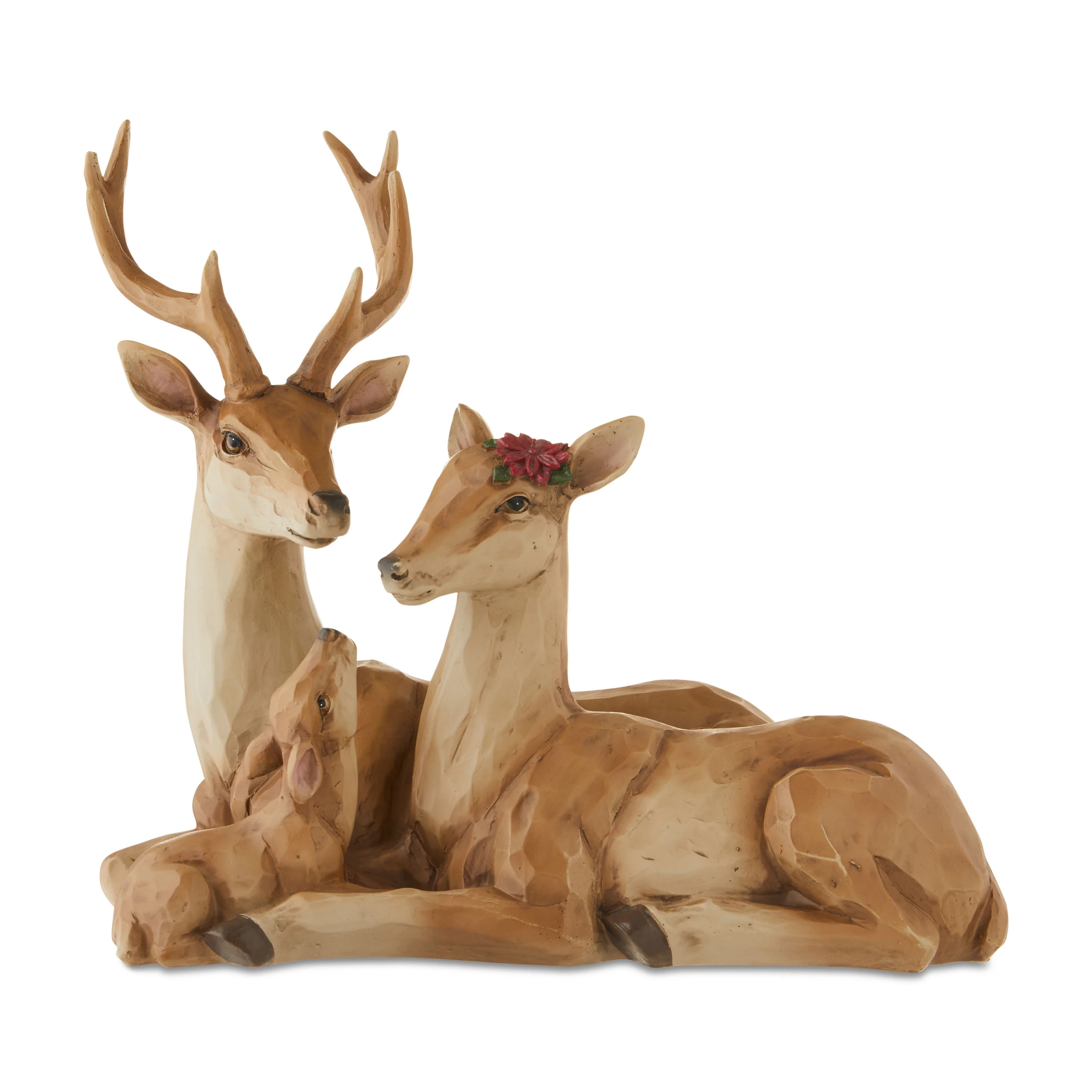 Deer Family Christmas Tabletop Decoration, Brown, 12", by Holiday Time | Walmart (US)