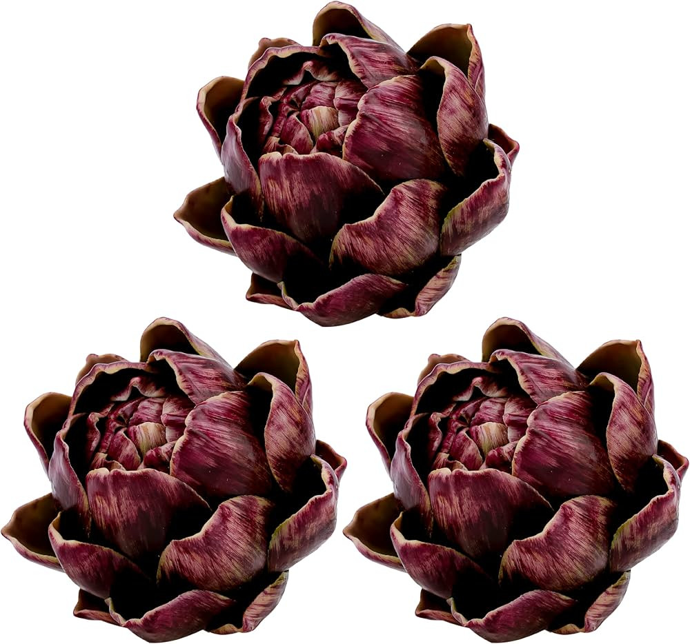 3 piezas de decoración de alcachofas artificiales artificiales y frutas falsas, relleno de cuenc... | Amazon (US)