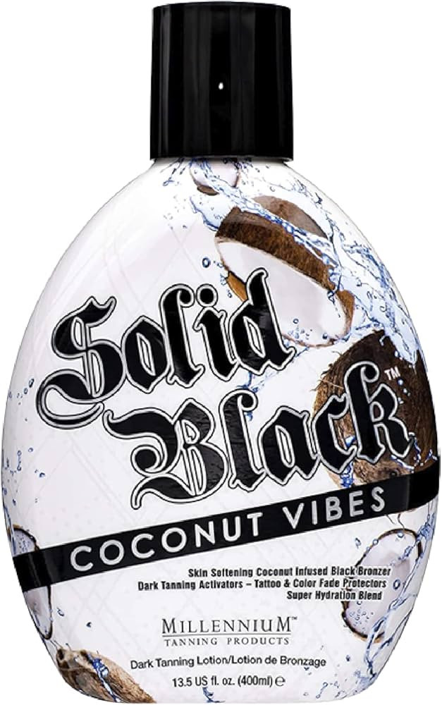 Millennium Tanning Solid Black Coconut Vibes - Indoor & Outdoor Tanning Lotion (13.5 Ounces) | Amazon (US)