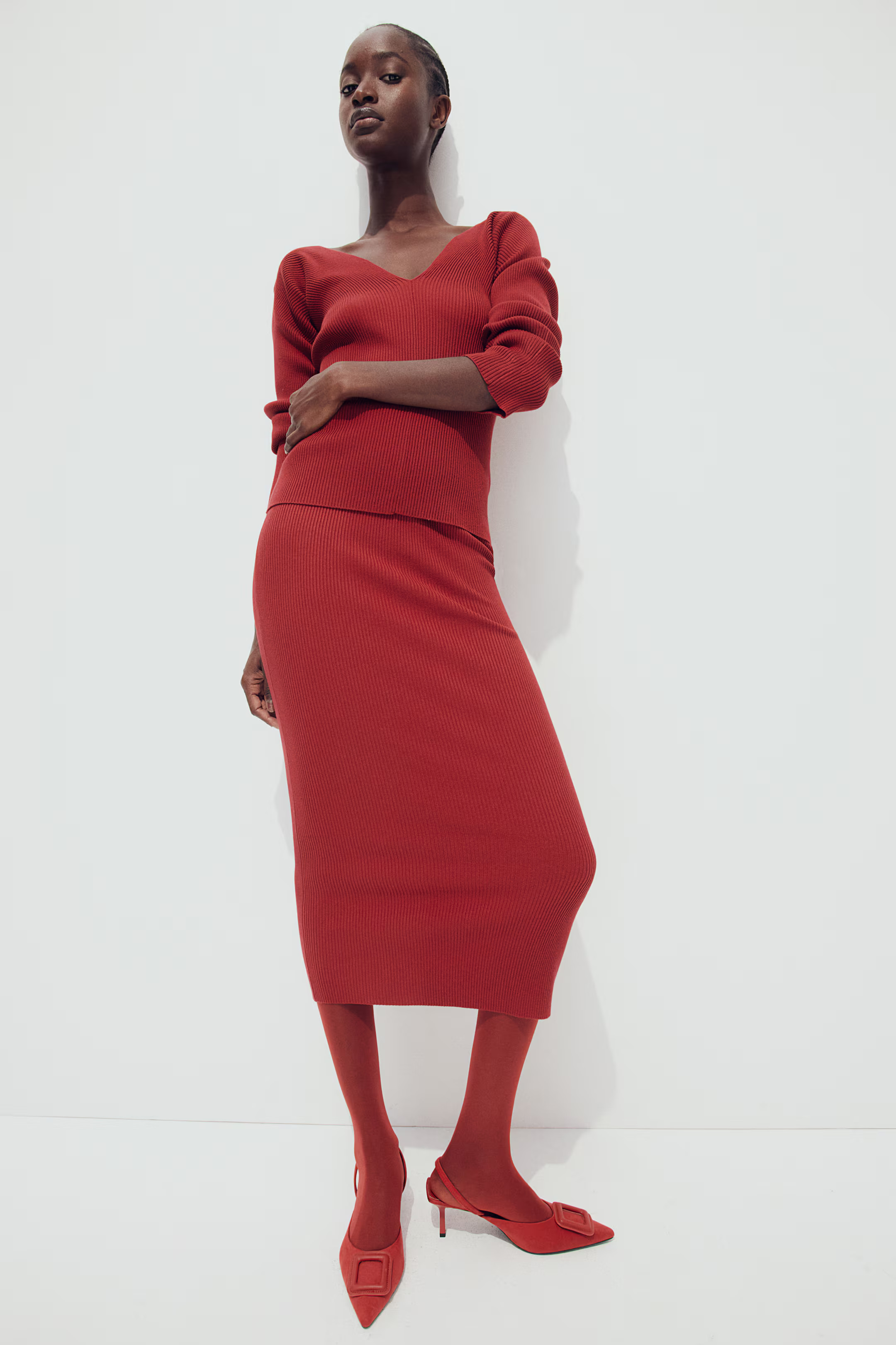 Rib-Knit Pencil Skirt | H&M (US + CA)