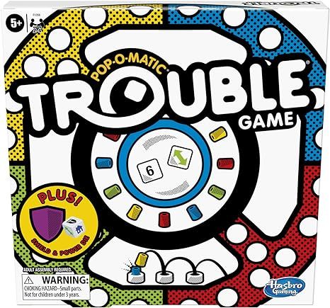 Trouble Board Game Includes Bonus Power Die and Shield, Game for Kids Ages 5 and Up, 2-4 Players ... | Amazon (US)