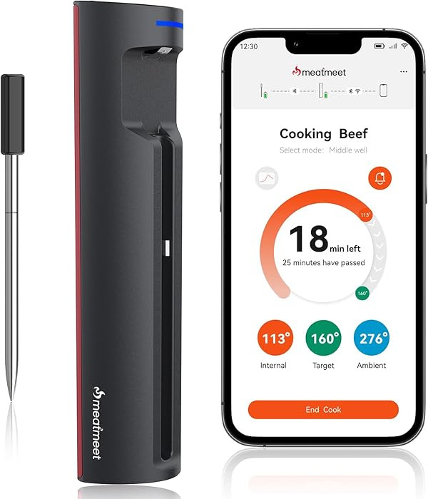 Pro Smart WiFi Wireless Meat Thermometer, Unlimited Range, Improved Stability, Ultra-Thin Probe, ... | Amazon (US)