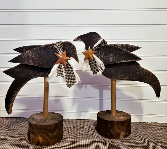 Primitive Black Crows on Stand Set of 2 Primitive Home - Etsy | Etsy (US)