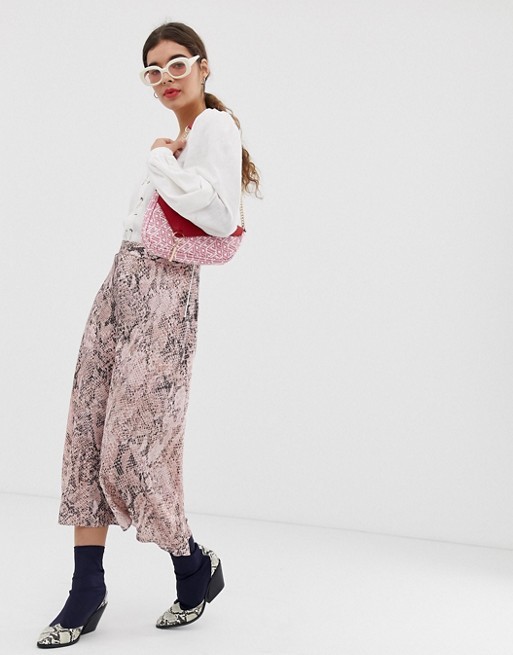 New Look midi skirt in snake print | ASOS US
