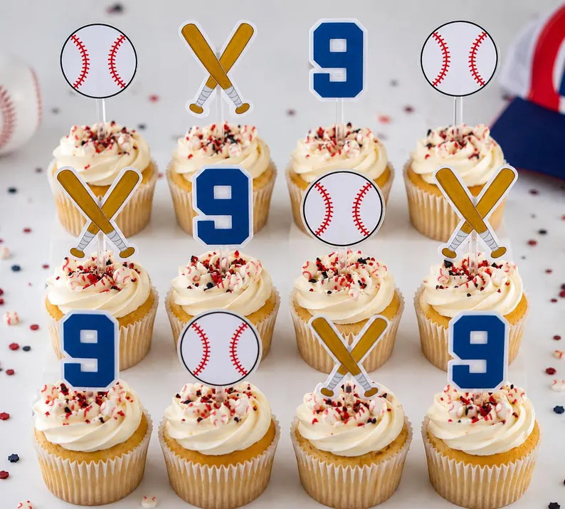 Baseball Cupcake Toppers: Baseball Party Decor | Etsy (Global)