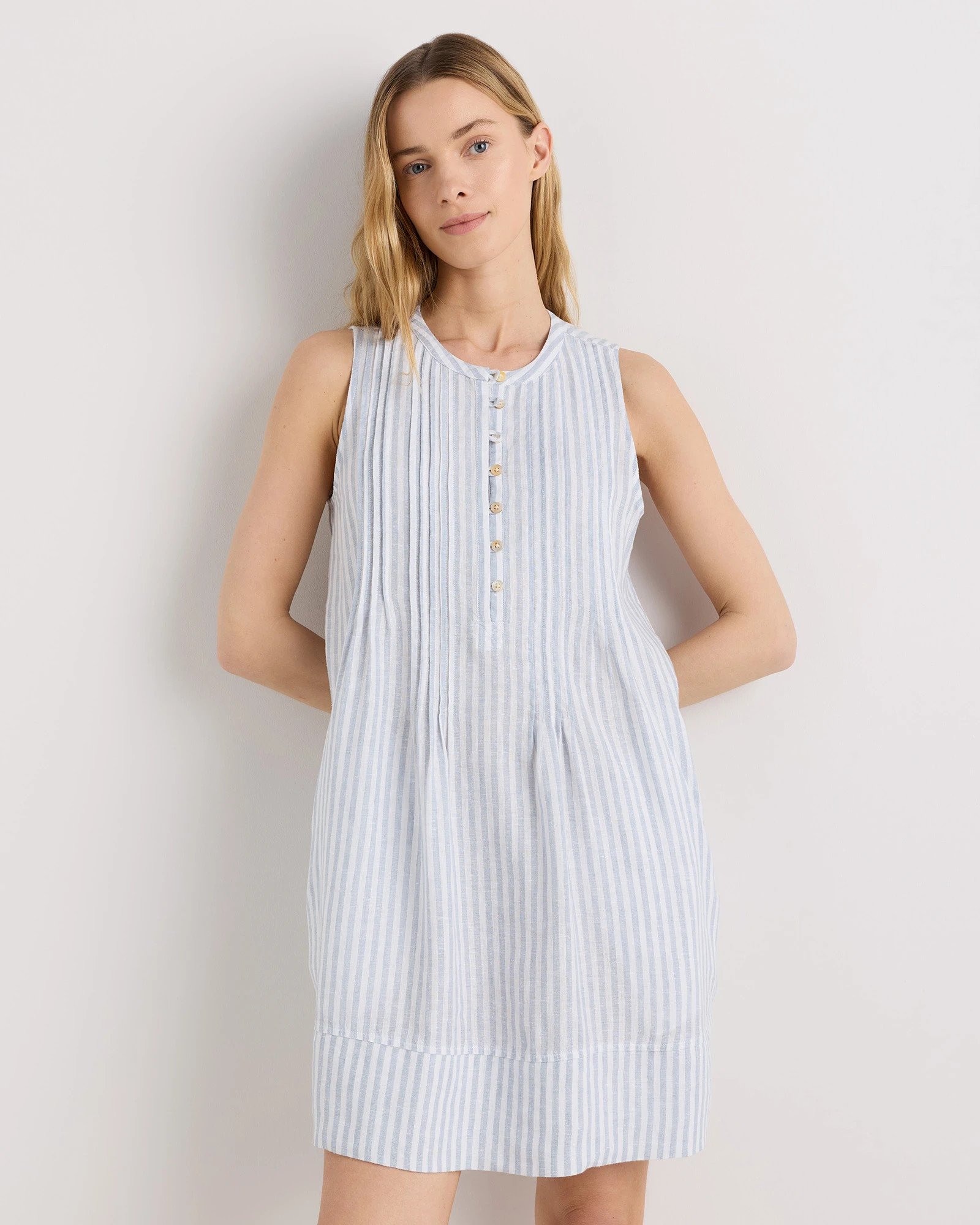 100% European Linen Sleeveless Swing Dress | Quince