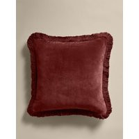 M&S Pure Cotton Velvet Fringed Cushion Chestnut | Marks & Spencer (UK)