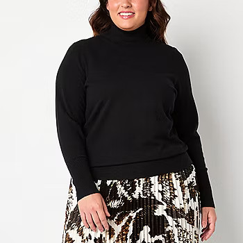 Worthington Plus Womens Turtleneck Long Sleeve Pullover Sweater | JCPenney