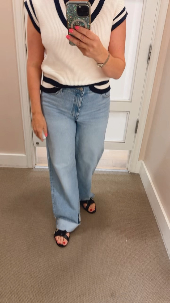 These jeans😍 I am loving them!!! This sweater runs big! I am wearing a small in this video so note that :) this would be super cute with navy pants- check out my other post with navy!! This would also be super cute with olive! 

#LTKBacktoSchool #LTKStyleTip #LTKWorkwear