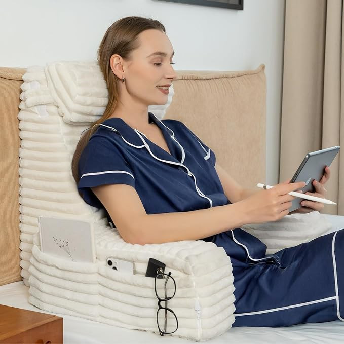 Back Pillow for Bed Sitting up, Reading Pillow for Sitting in Bed Adult, Back Support Wedge for R... | Amazon (US)