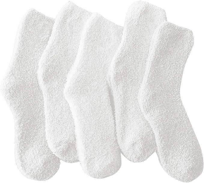 Women's Cozy Fluffy Socks Fuzzy Socks Plush Socks 5,6,7,8 Pairs | Amazon (US)